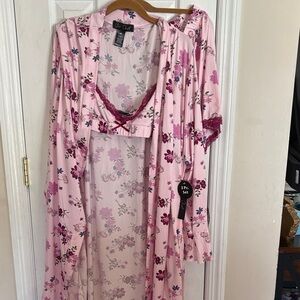 Star dust Pink Floral 3-Piece Robe Set